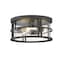 Z-Lite Jordan 3 Light Outdoor Flush Ceiling Mount Fixture, Black And Clear Seedy 570F-BK - alternate 1